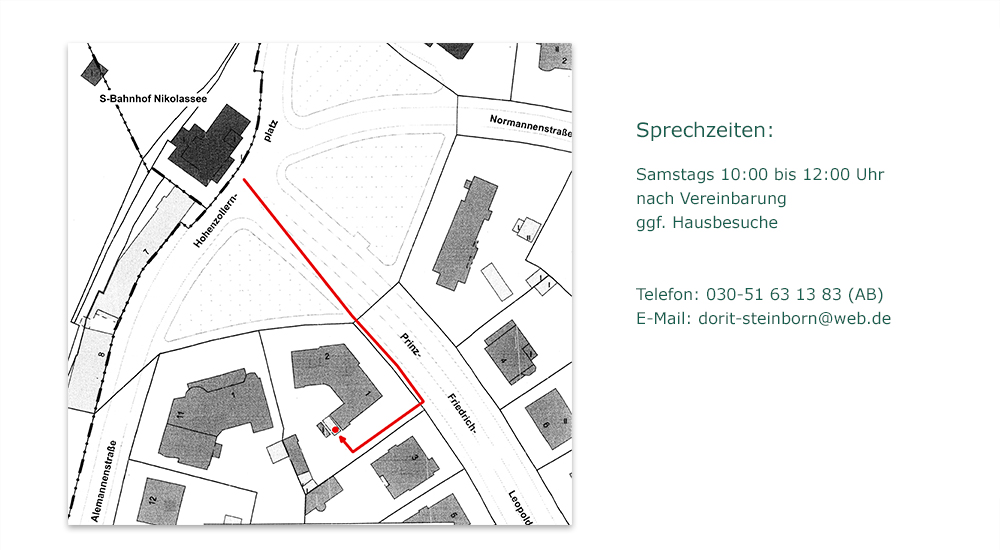 E-Mail: dorit-steinborn@web.de Lageplan Dorit Ana Steinborn - Praxis Heilpraktikerin Psychotherapie